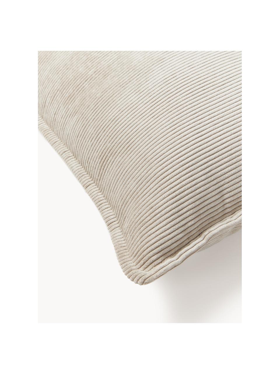 Cord-Sofa-Kissen Lennon, Hülle: Cord (92 % Polyester, 8 %, Cord Hellbeige, B 50 x L 80 cm