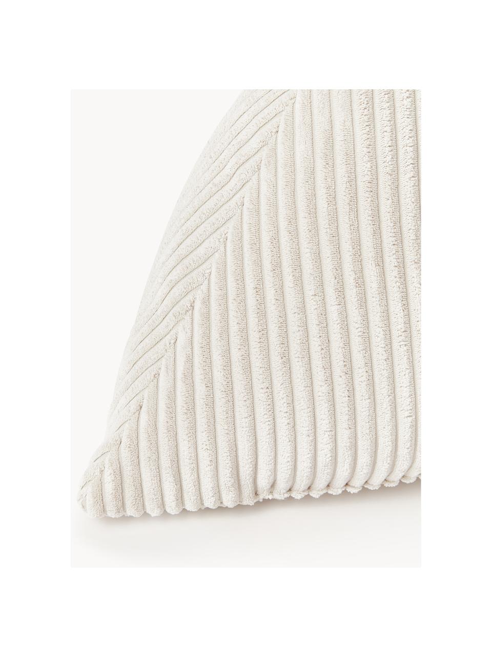 Dreieckiges Cord-Kissen Kylen, Hülle: Cord (90 % Polyester, 10 , Off White, B 40 x L 40 cm