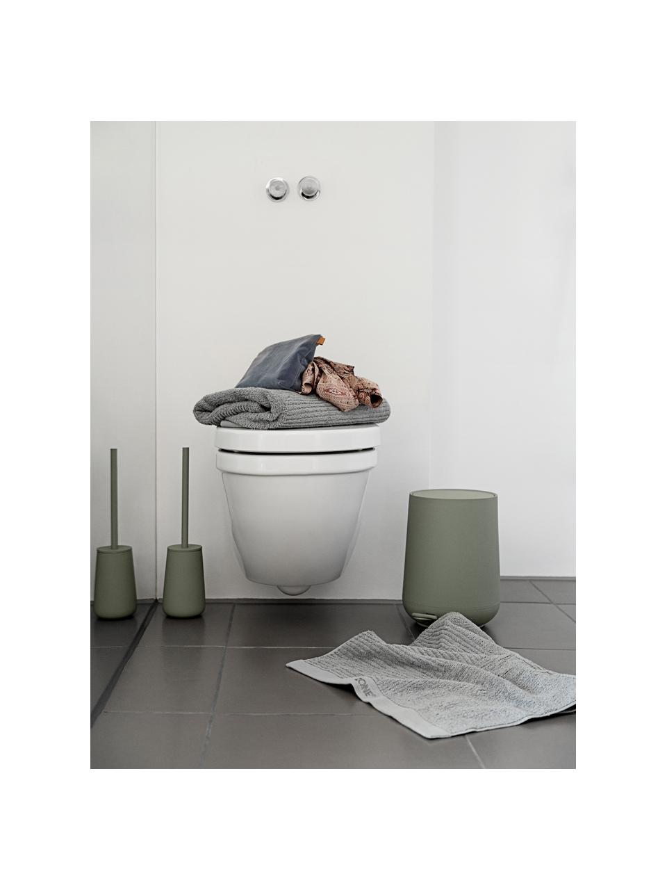 Toilettenbürste Nova mit Porzellan-Behälter, Behälter: Porzellan, Griff: Edelstahl, matt lackiert, Mintgrün, Ø 10 x H 37 cm