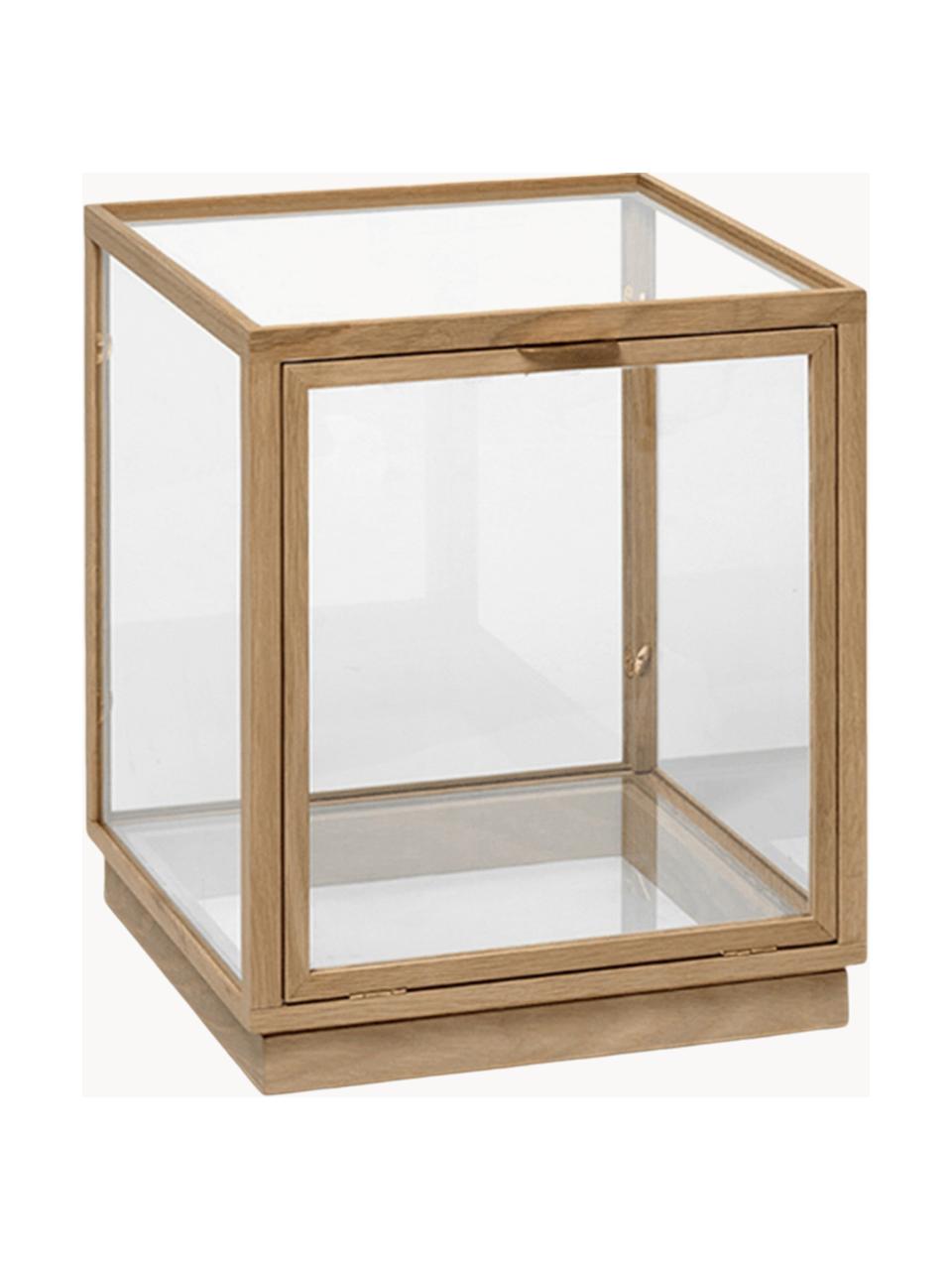 Vitrine Miru aus Eichenholz, Gestell: Eichenholz, Helles Eichenholz, Transparent, B 40 x H 42 cm