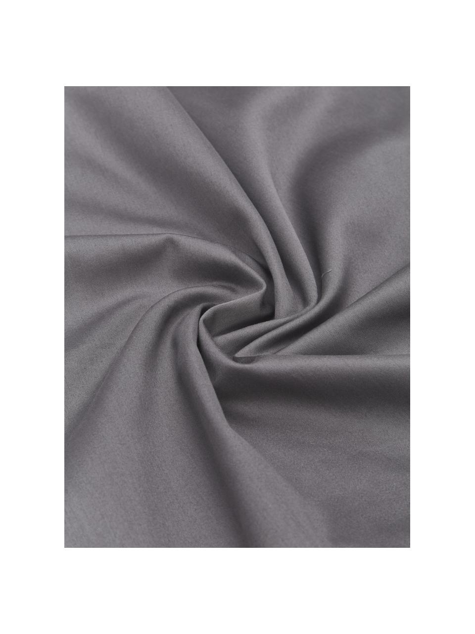 Taie d'oreiller 50x70 satin de coton Premium, 2 pièces, Gris foncé, 50 x 70 cm