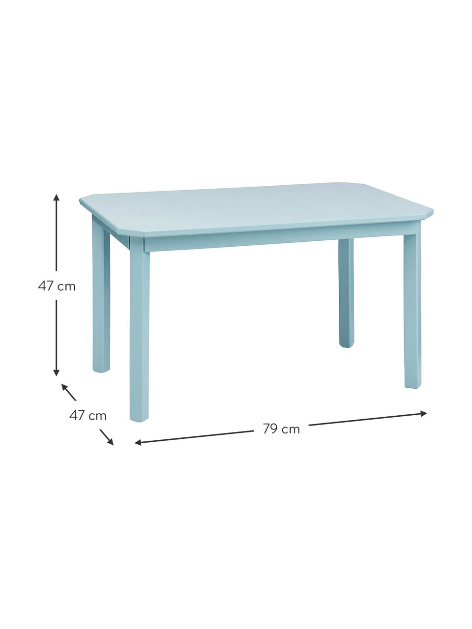 Houten kindertafel Harlequin, Berkenhout, medium-density fibreboard, gelakt met VOC-vrije verf, Blauw, B 79 x H 47 cm