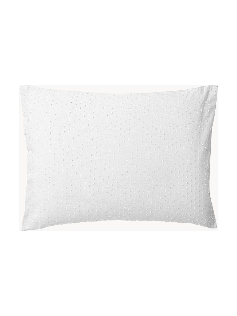 Funda de almohada de plumeti Aloide, Blanco, An 45 x L 110 cm