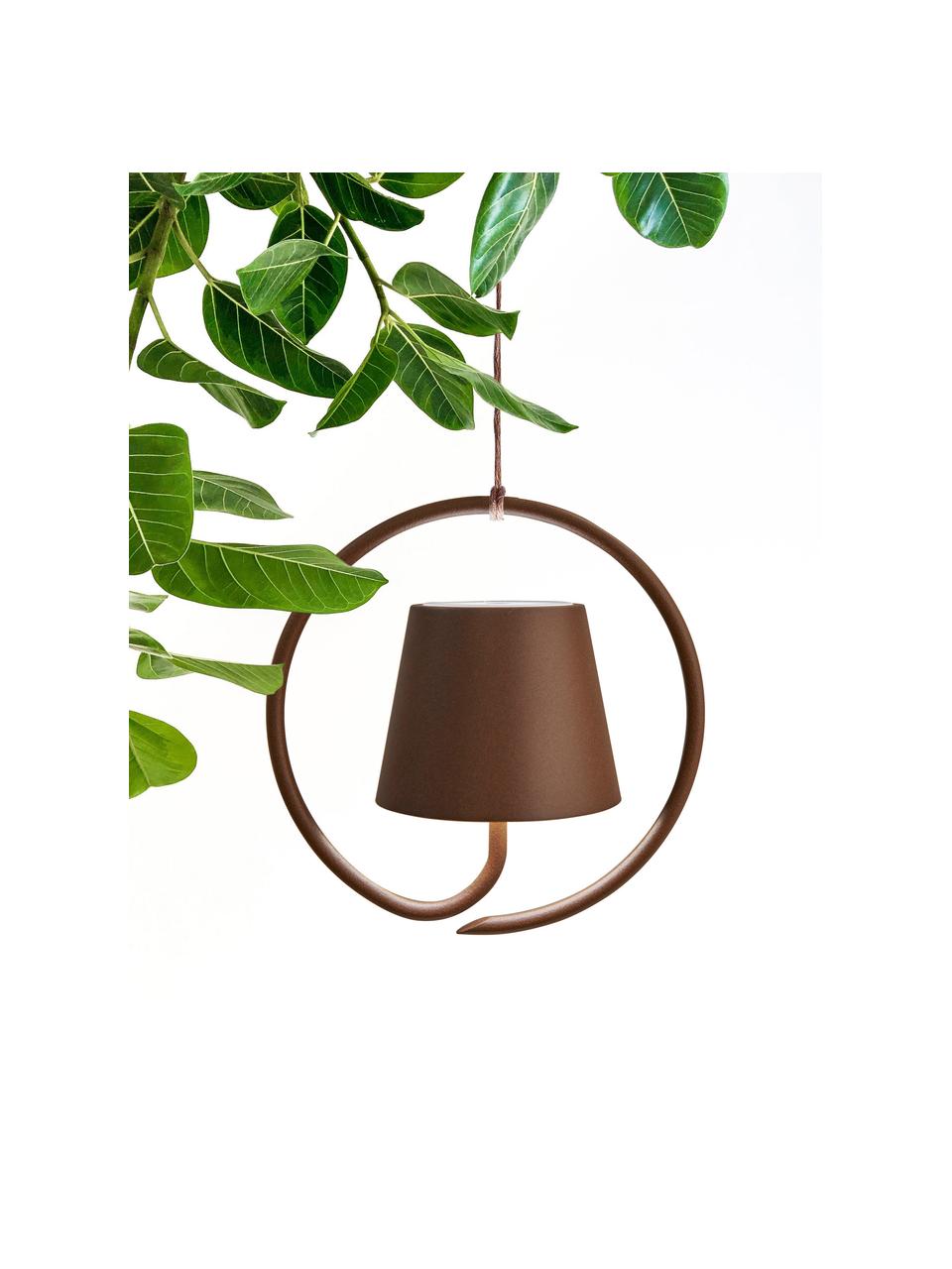 Lampa wisząca LED z funkcją przyciemniania Poldina, Aluminium powlekane, Ciemny brązowy, matowy, Ø 20 x W 20 cm