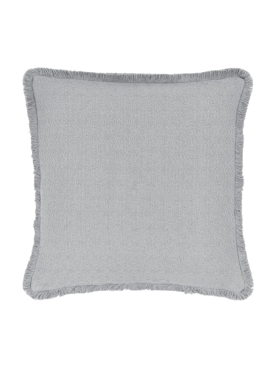 Oboustranný povlak na polštář s třásněmi Loran, 100 % bavlna, Šedá, Š 40 cm, D 40 cm