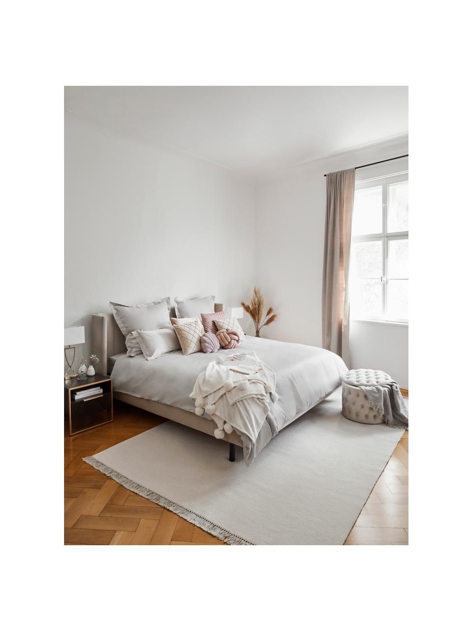 Housse de couette en satin de coton Premium, Gris clair, larg. 200 x long. 200 cm