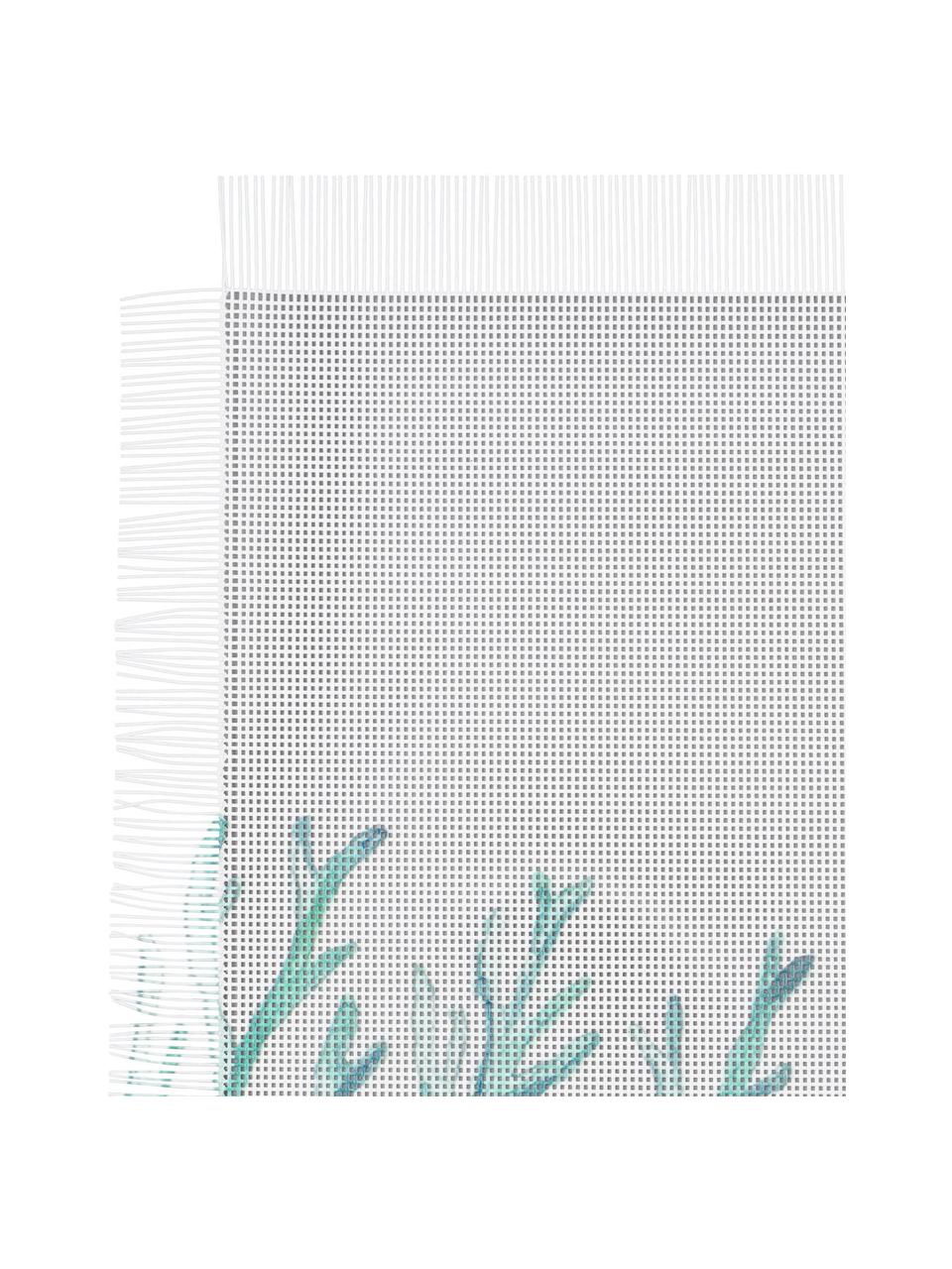 Placemats Estran, 2 stuks, Polyester, Wit, turquoise, B 30 x L 45 cm