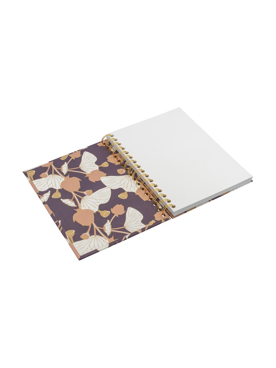 Cuaderno Lotus, Lila, rosa, amarillo, blanco, An 16 x Al 21 cm
