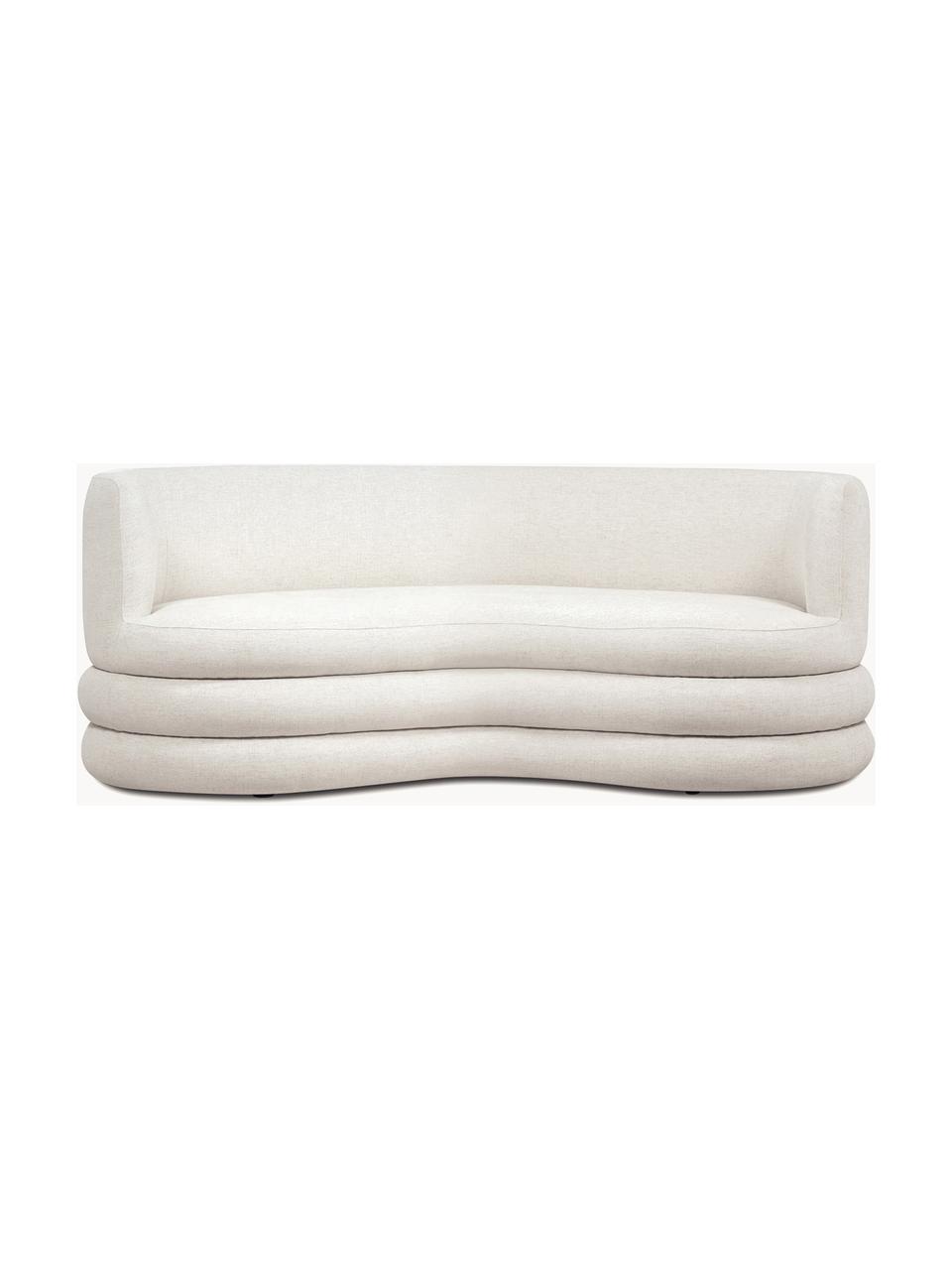 Sofa Solomon (3-osobowa), Tapicerka: 56% wiskoza, 21% polieste, Nogi: tworzywo sztuczne, Kremowobiała tkanina, S 193 x G 92 cm