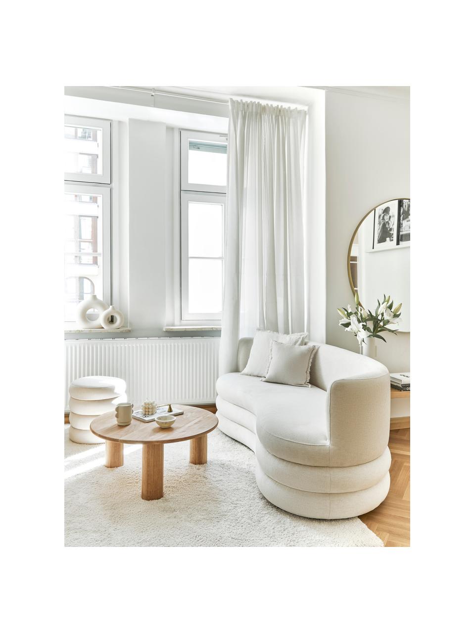 Designer Sofa Solomon (3-Sitzer), Bezug: 56% Viskose, 21% Polyeste, Gestell: Massives Fichtenholz, Bir, Webstoff Cremeweiss, B 193 x T 92 cm