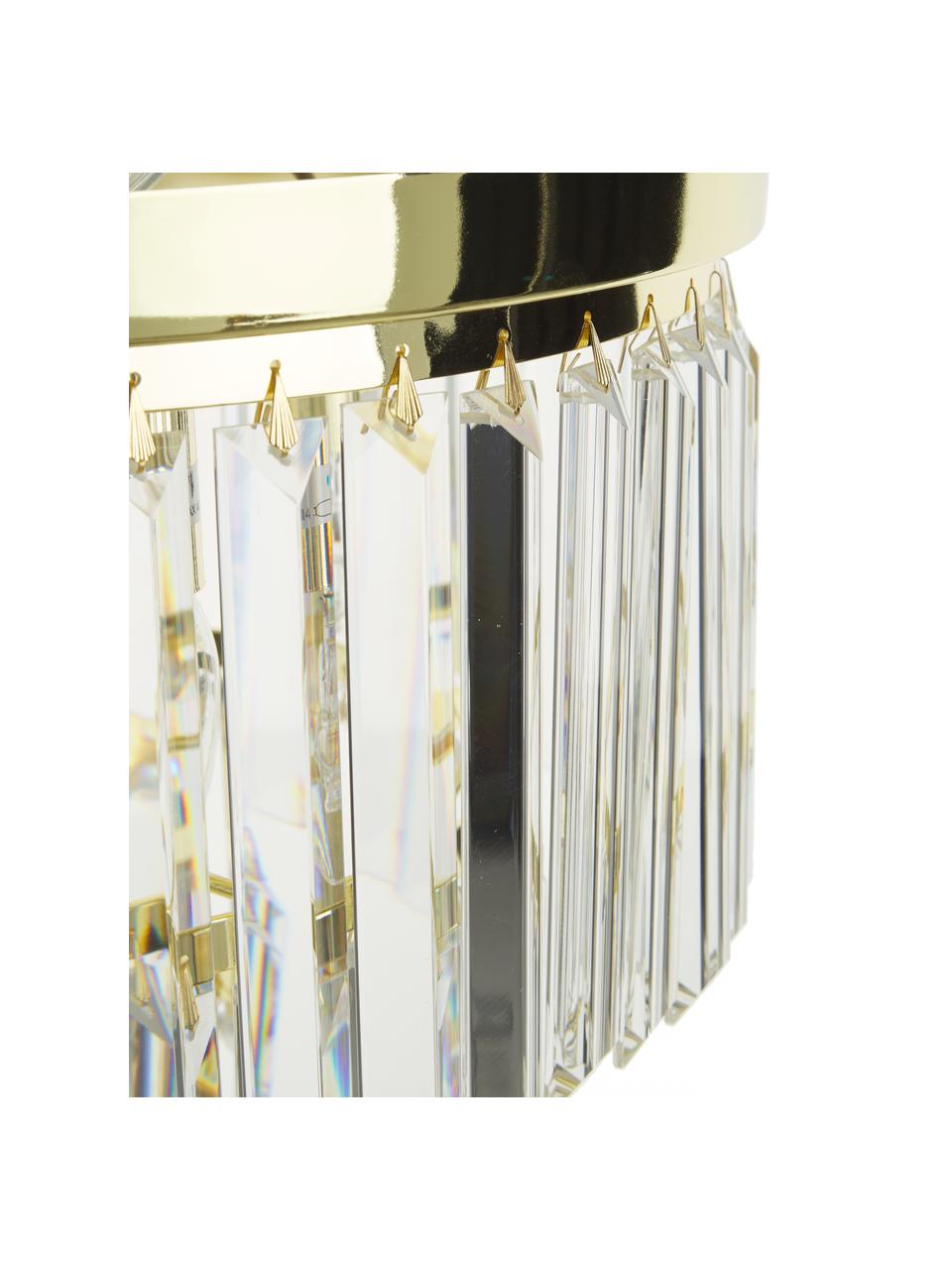 Kristall-Deckenleuchte Gracja, Lampenschirm: Glas, Transparent, Goldfarben, Ø 40 x H 40 cm