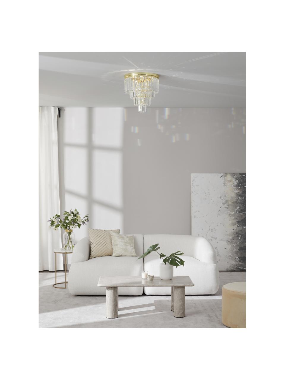 Lampadario in cristallo Gracja, Paralume: vetro, Struttura: metallo rivestito, Trasparente, dorato, Ø 40 x Alt. 40 cm