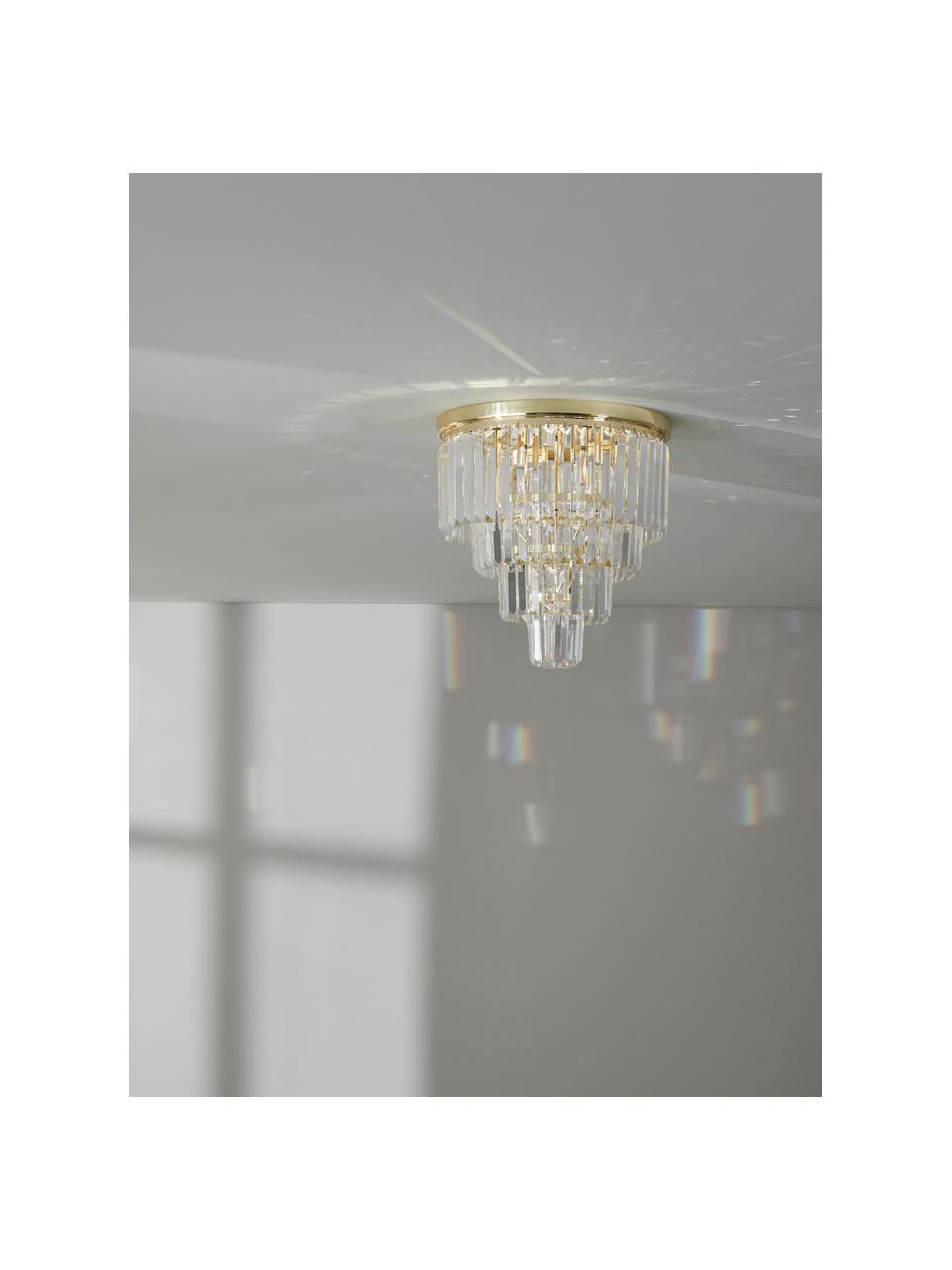 Křišťálové stropní svítidlo Gracja, Transparentní, zlatá, Ø 40 cm, V 40 cm
