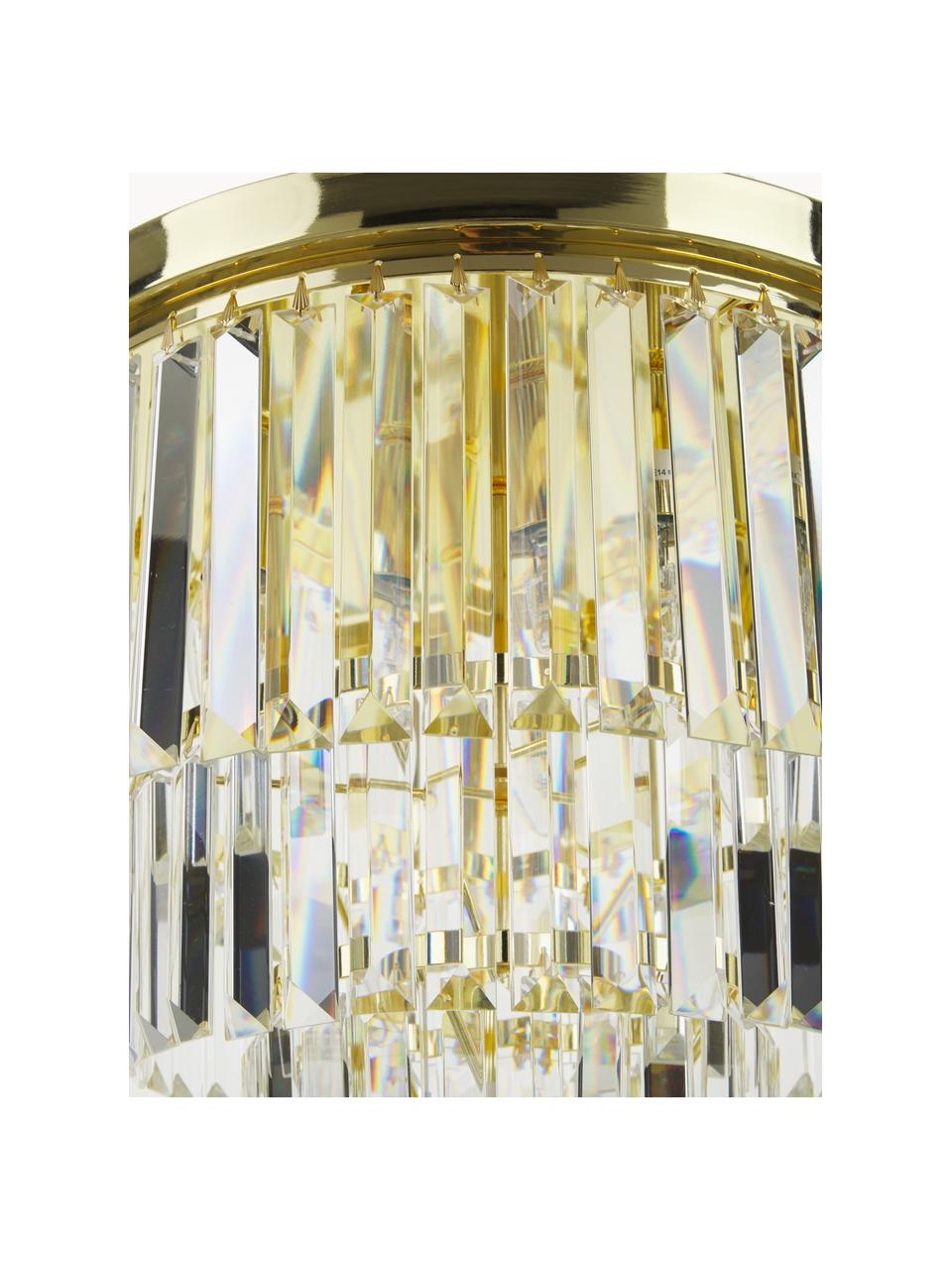 Krištáľová stropná lampa Gracja, Priehľadná, odtiene zlatej, Ø 40 x V 40 cm