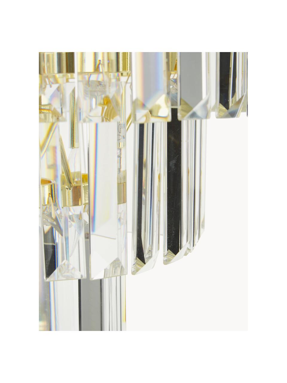 Lampadario in cristallo Gracja, Paralume: vetro, Struttura: metallo rivestito, Trasparente, dorato, Ø 40 x Alt. 40 cm