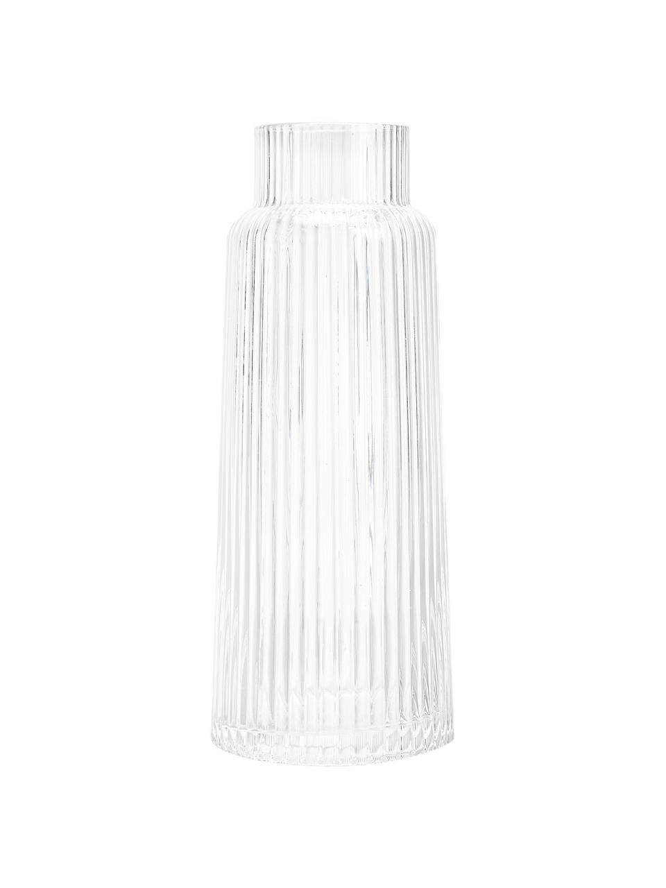 Jarra con relieve Minna, 1,1 L, Vidrio soplado artesanalmente, Transparente, Ø 10 x Al 25 cm, 1.1 L