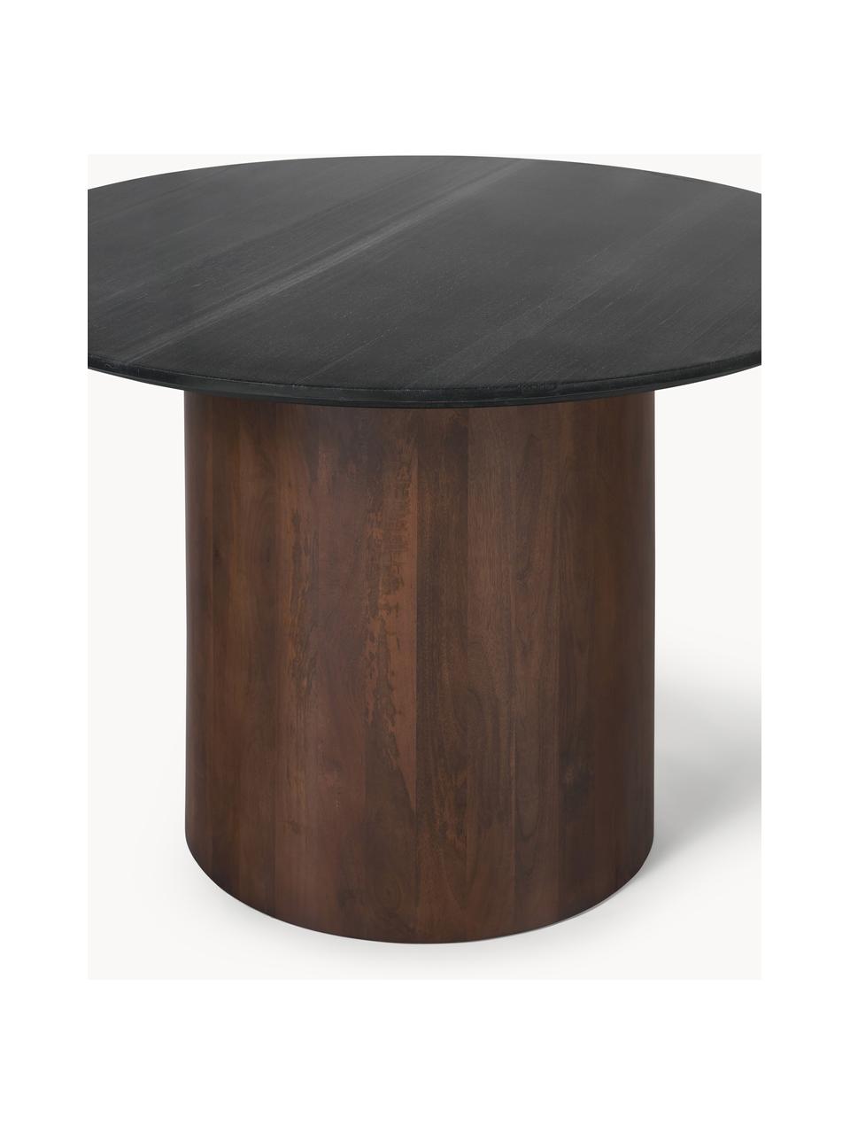 Ronde marmeren eettafel Abby, Ø 120 cm, Tafelblad: marmer, MDF, Zwart, gemarmerd, Ø 120 cm