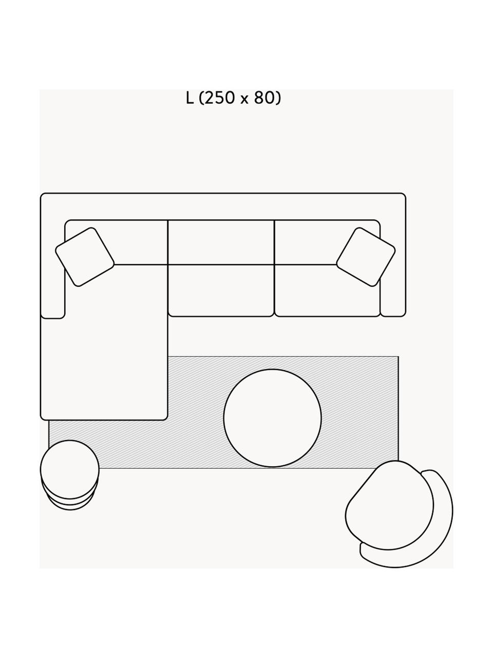 Dubbelzijdige in- & outdoor loper Curacao, Grijs, crèmekleurig, B 80 x L 250 cm