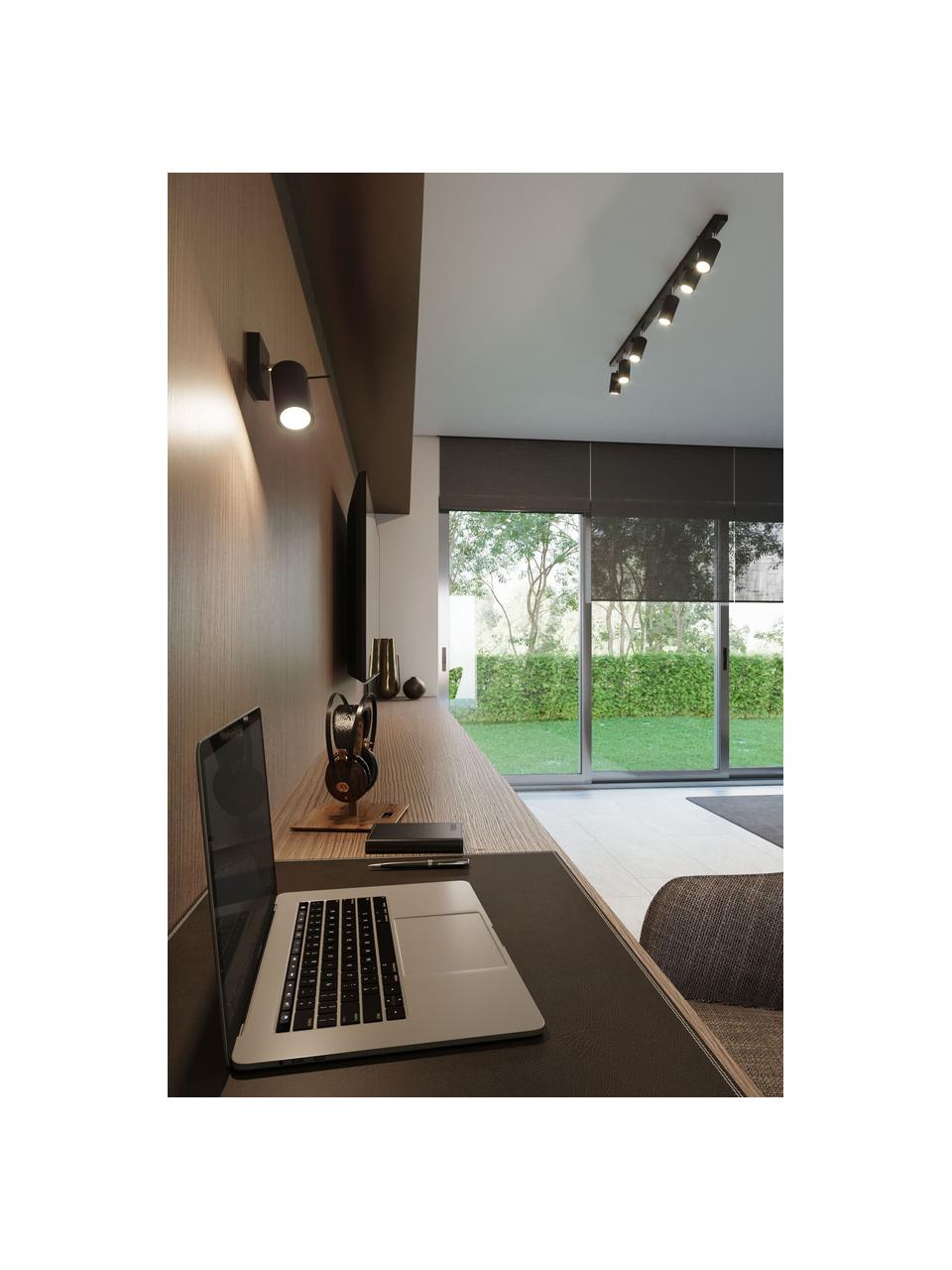 Spot orientable mur et plafond Etna, Noir, larg. 8 x prof. 15 cm