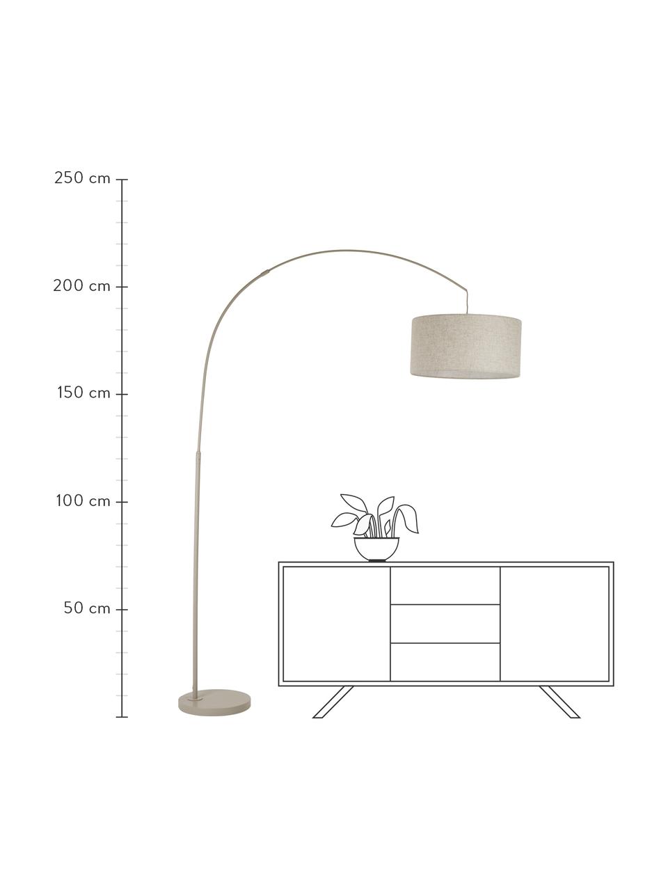 Velká oblouková lampa Niels, Béžová, Š 157 cm, V 218 cm