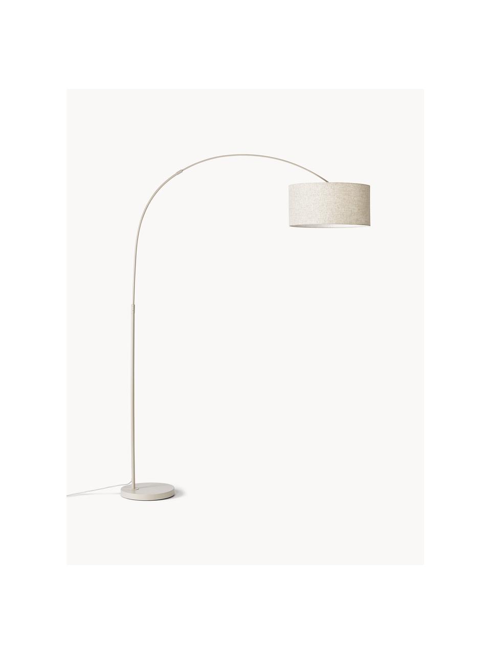 Grand lampadaire arc Niels, Beige, haut. 218 cm