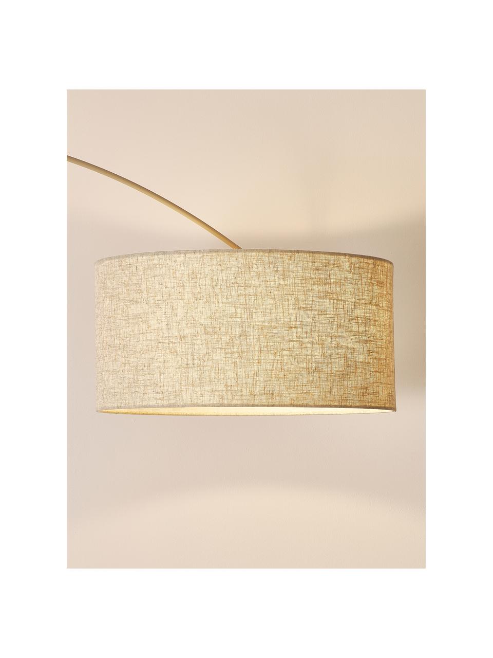 Lampada grande ad arco Niels, Paralume: tessuto, Beige, Alt. 218 ml