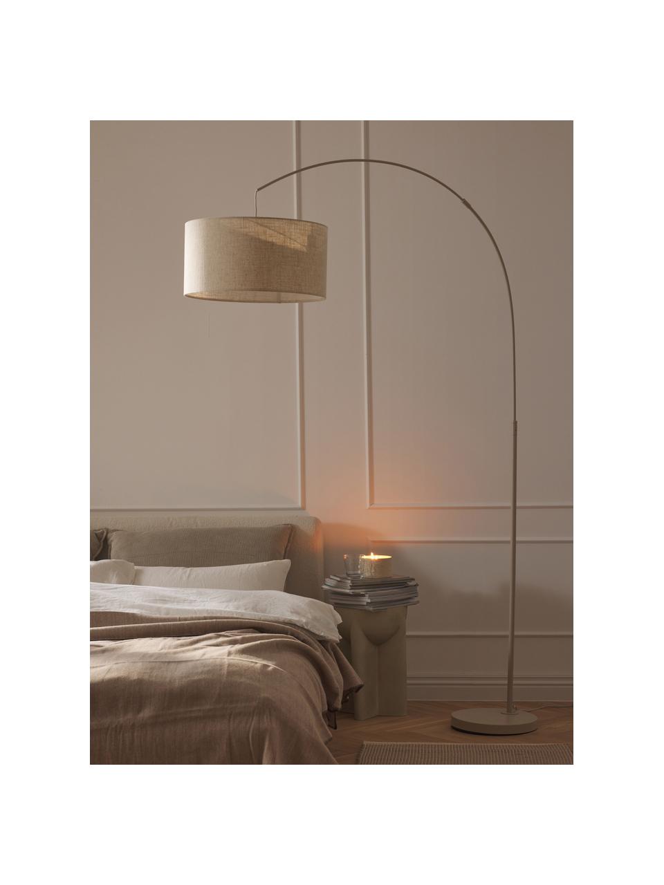 Grand lampadaire arc Niels, Beige, haut. 218 cm