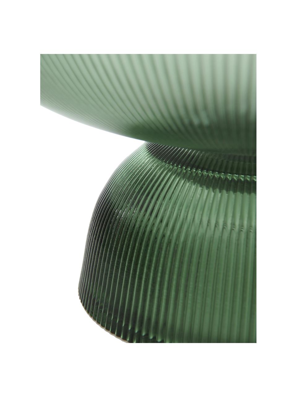 Fuente de vidrio Amora, Vidrio, Verde transparente, Ø 26 x Al 13 cm