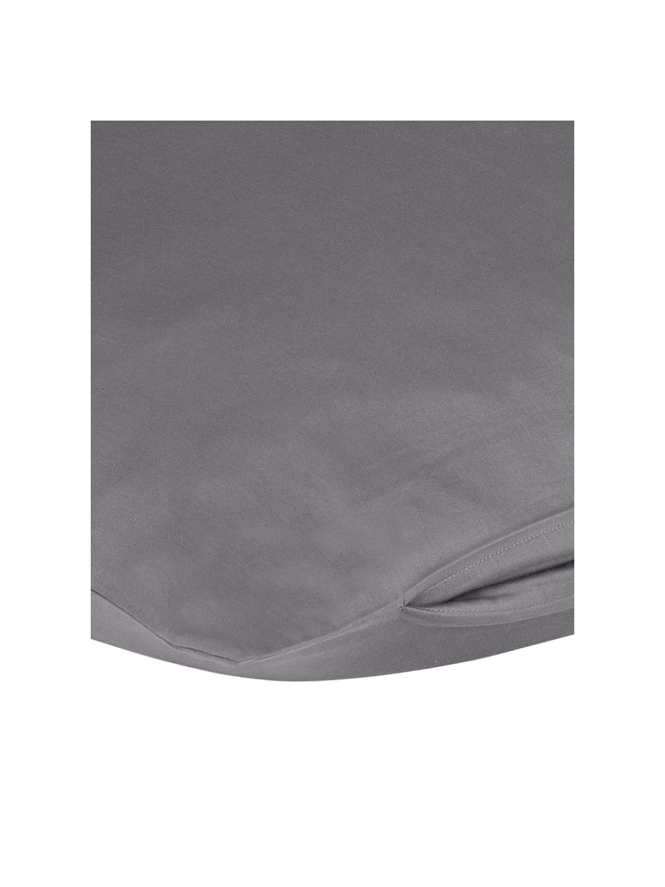 Funda de almohada de satén Comfort, Gris oscuro, An 45 x L 85 cm