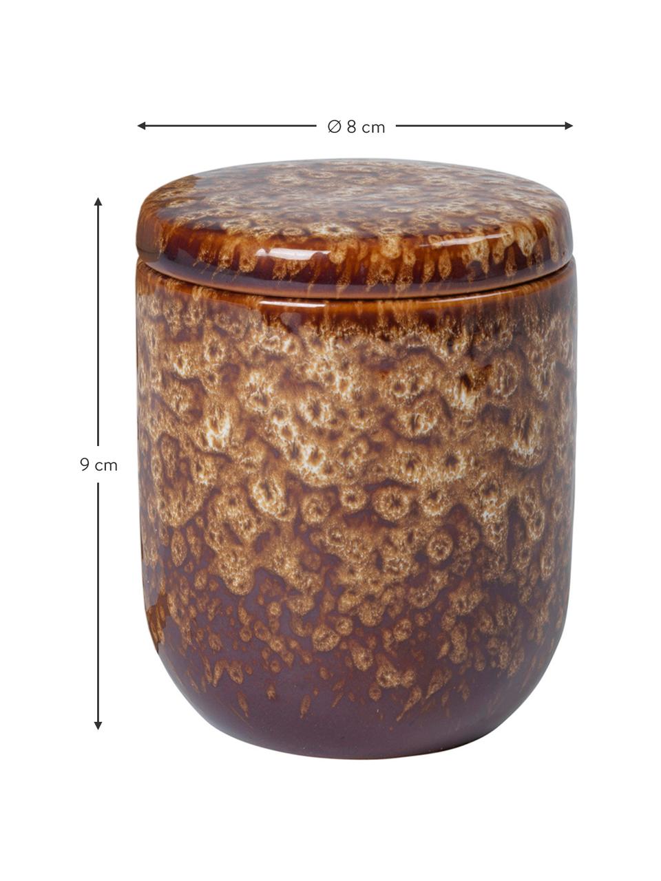 Geurkaars Spiced Amber (amber), Houder: keramiek, Bruintinten, Ø 8 cm, H 9 cm