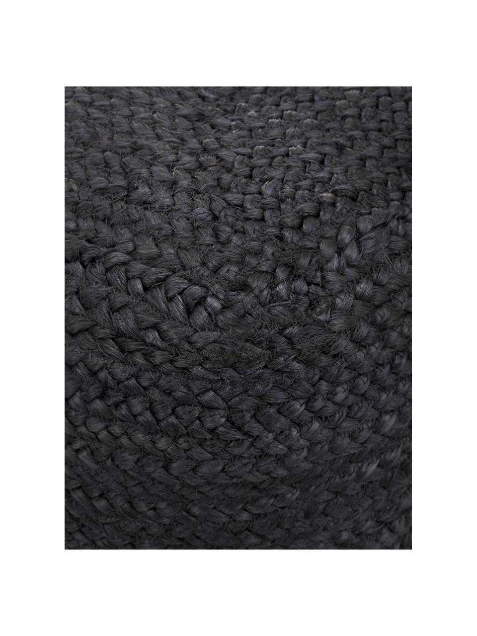 Ręcznie wykonany puf  z juty Bono, Tapicerka: juta, Antracytowy, S 45 x W 45 cm