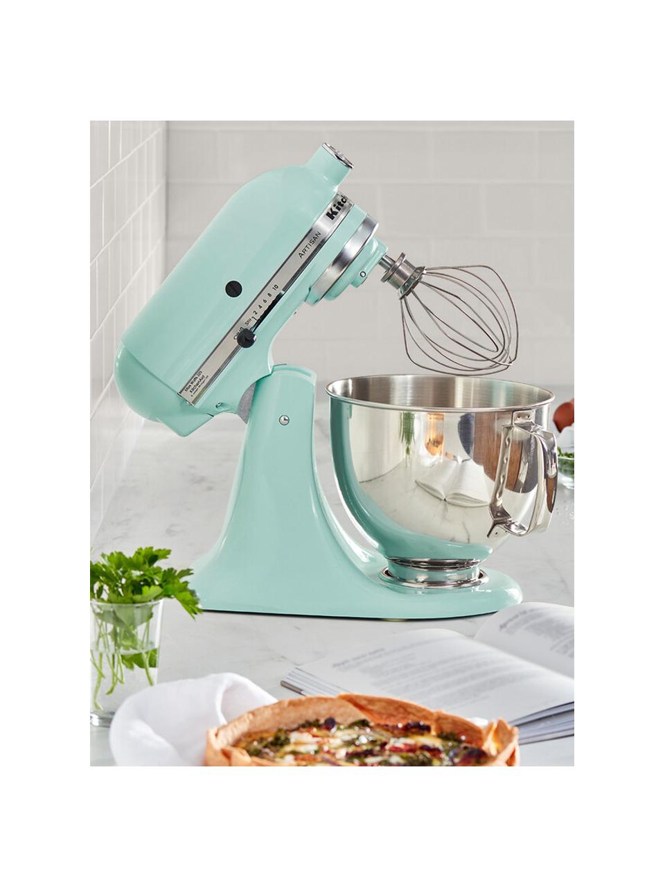 Robot da cucina con testa motore inclinabile Artisan, Ciotola: acciaio inossidabile, Azzurro lucido, Larg. 37 x Alt. 36 cm