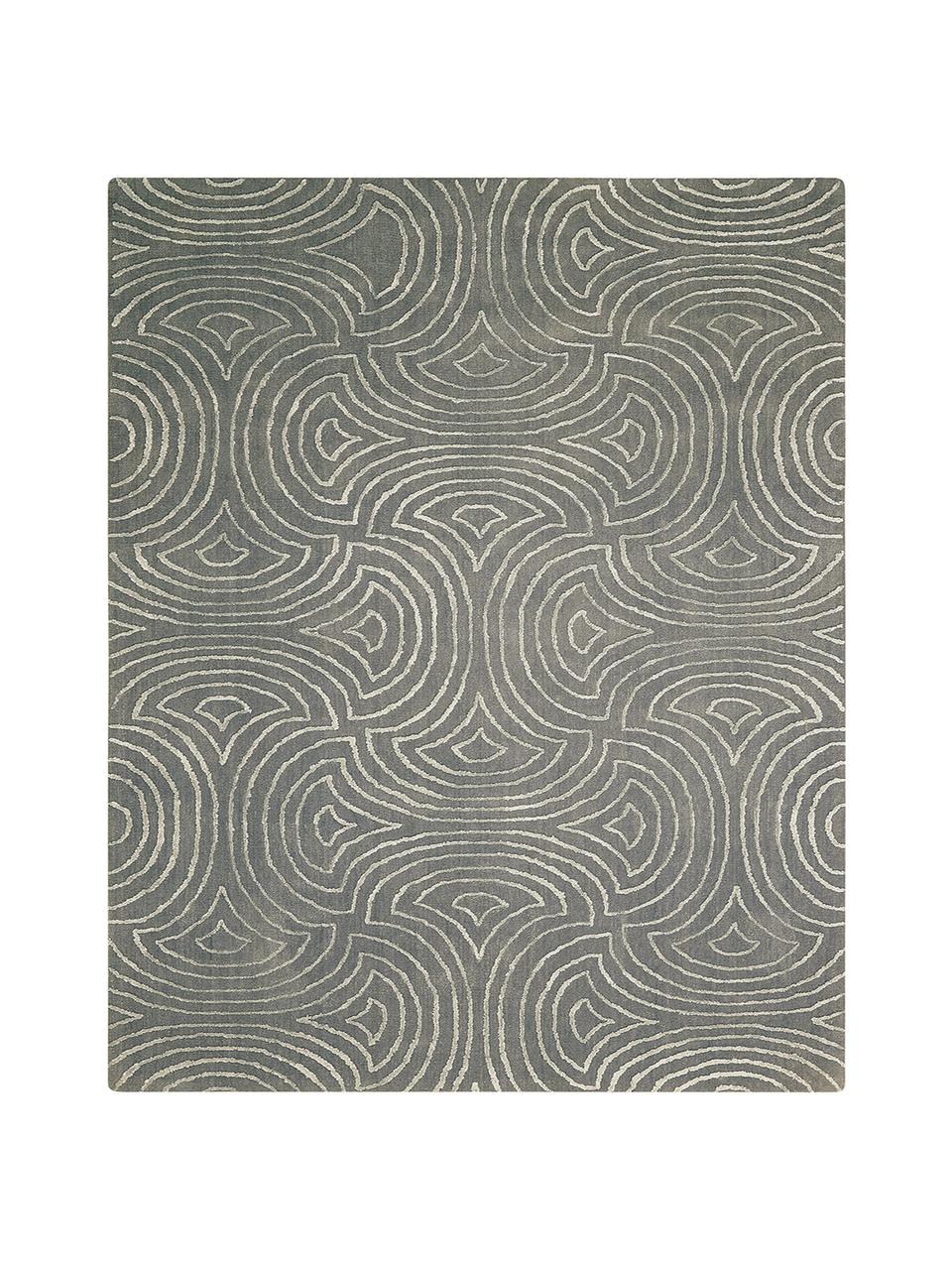 Handgetufteter Teppich Vita Illusion mit Hoch-Tief-Effekt, Flor: 90% Polyester, 10% Viskos, Moosgrün, B 150 x L 215 cm (Grösse M)