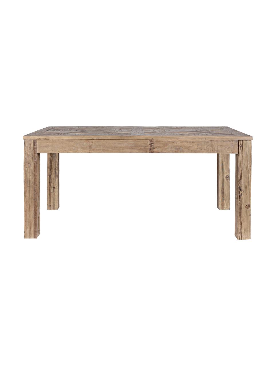 Stół do jadalni z drewna Kaily, Drewno wiązowe z recyklingu z antycznym wykończeniem, Beżowy, S 160 x G 90 cm