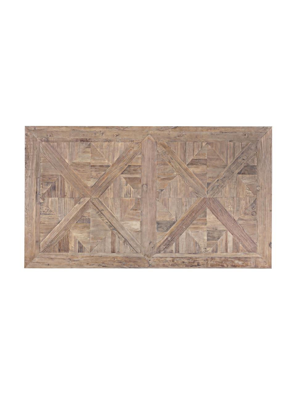 Tavolo in legno Kaily, Legno di olmo riciclato con finitura antica, Beige, Larg. 160 x Prof. 90 cm