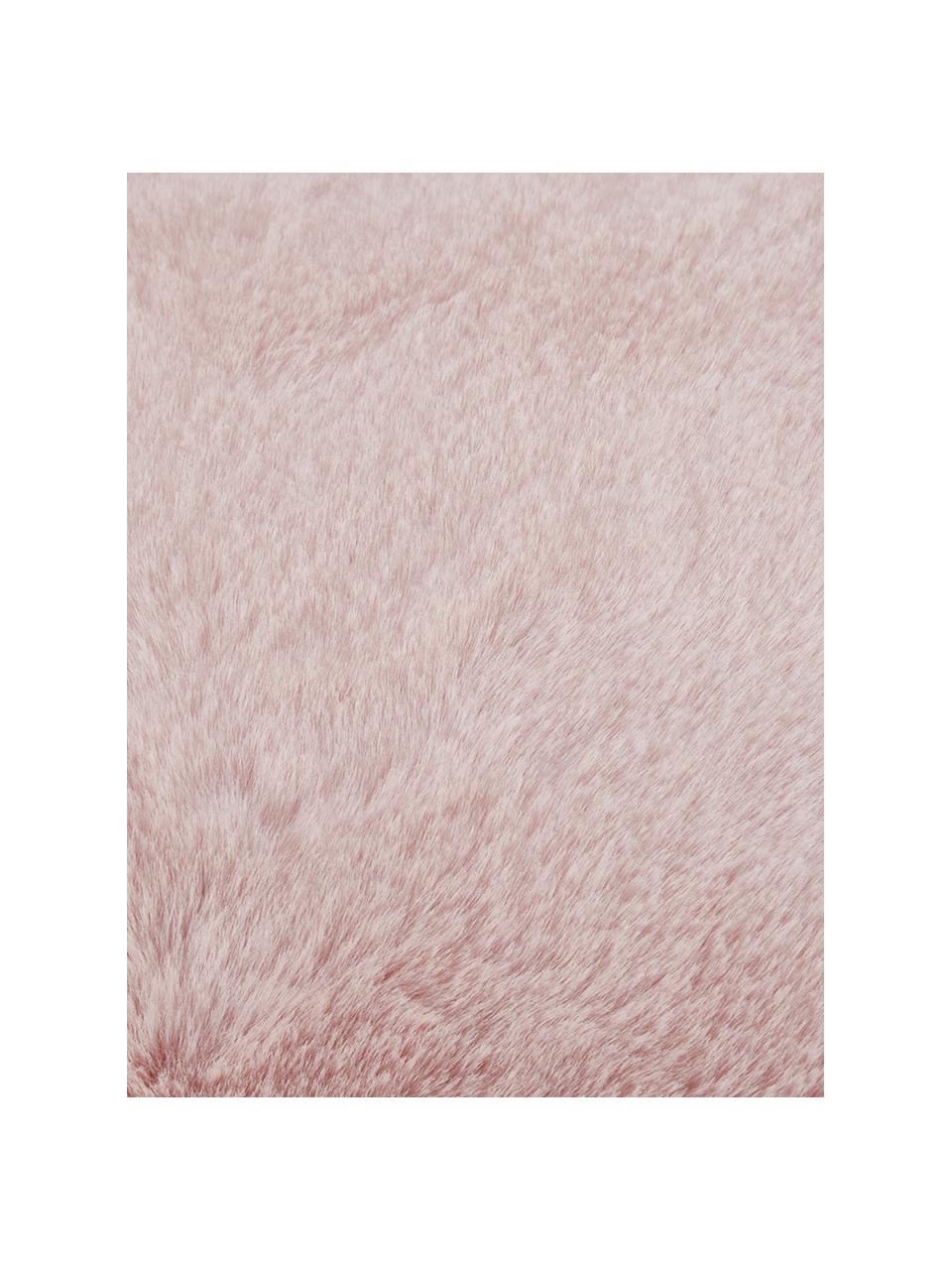 Flauschige Kunstfell-Kissenhülle Mette in Rosa, glatt, Vorderseite: 100% Polyester, Rückseite: 100% Polyester, Rosa, 30 x 50 cm