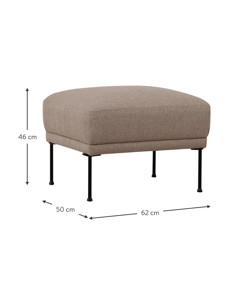 Sofa-Hocker Fluente mit Metall-Füssen, Bezug: 100% Polyester 35.000 Sch, Gestell: Massives Kiefernholz, FSC, Webstoff Taupe, B 62 x H 46 cm