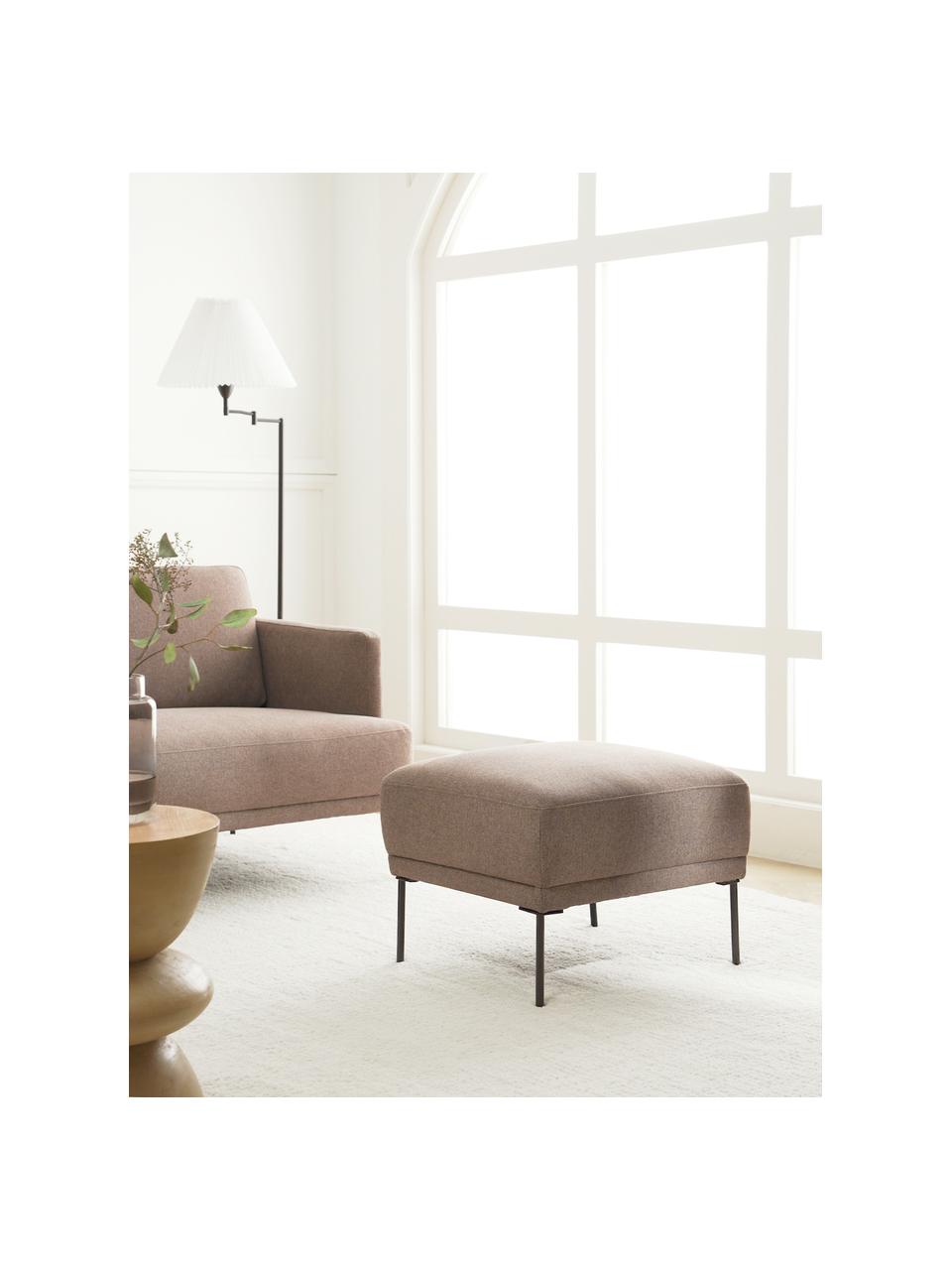 Podnožka s kovovými nohami Fluente, Taupe, Š 62 cm, V 46 cm