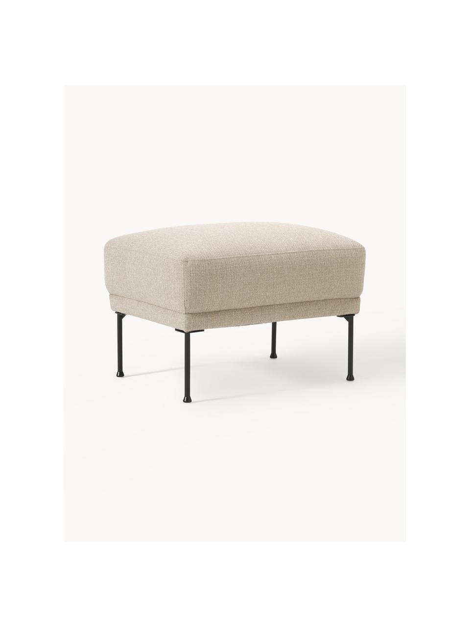 Sofa-Hocker Fluente mit Metall-Füßen, Bezug: 100% Polyester 35.000 Sch, Gestell: Massives Kiefernholz, Füße: Metall, pulverbeschichtet, Webstoff Beige, B 62 x T 50 cm