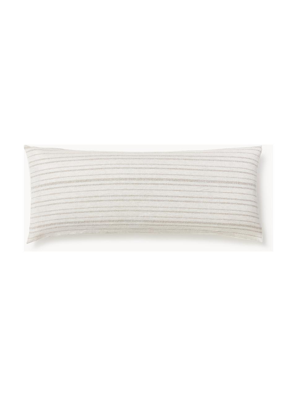 Funda almohada en tejido de cáñamo Mindy, Parte trasera: 100% algodón Densidad de , Beige claro, Off White, An 45 x L 110 cm