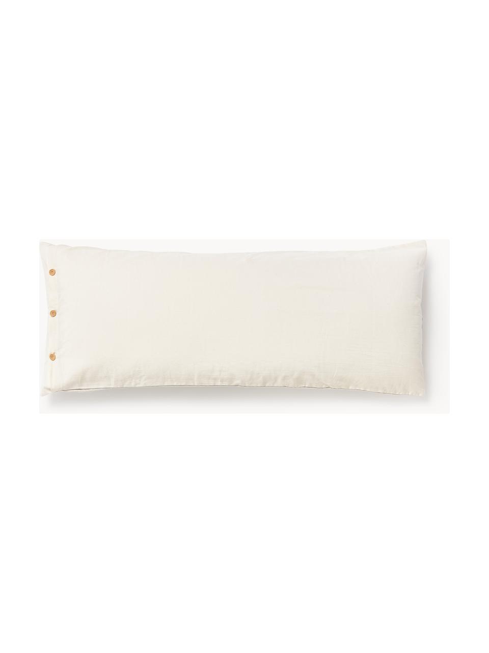 Funda almohada de cáñamo Mindy, Parte delantera: 70% cáñamo, 30% algodón, Parte trasera: 100% algodón Densidad de , Beige claro, blanco Off White, An 45 x L 110 cm