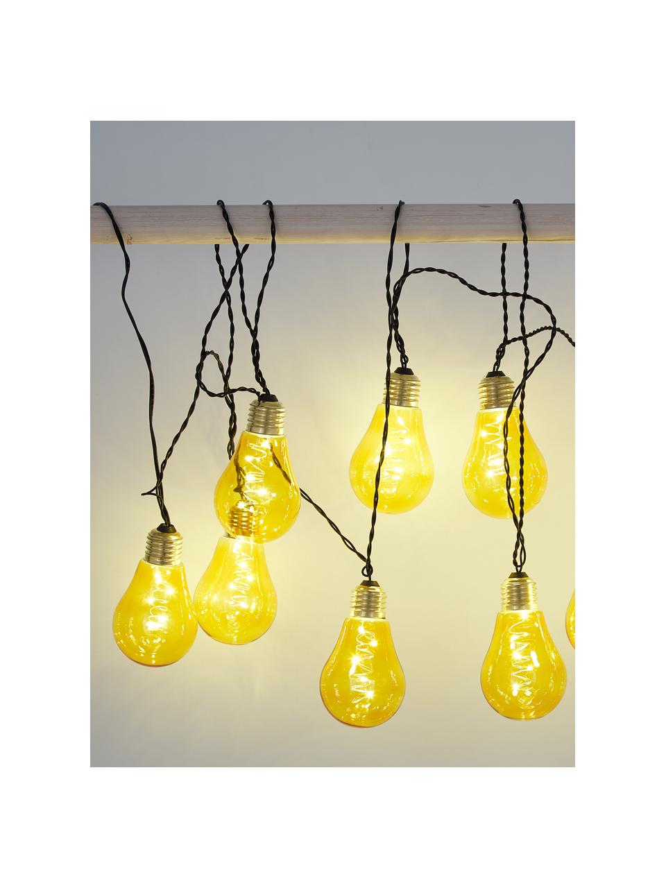 Girlanda świetlna LED Bulb, dł. 360 cm i 10 lampionów, Żółty, odcienie złotego, D 360 cm