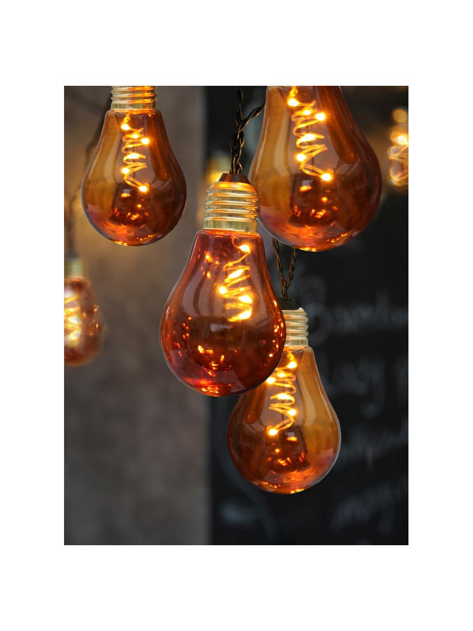 Guirnalda de luces LED Bulb, 360 cm, 10 luces, Cable: plástico, Amarillo, dorado, L 360 cm