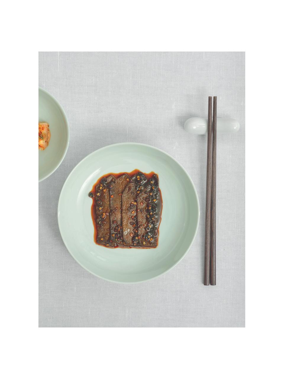 Porseleinen ontbijtborden Kolibri in glanzend mintgroen, 6 stuks, Porselein, Mintgroen, Ø 21 cm