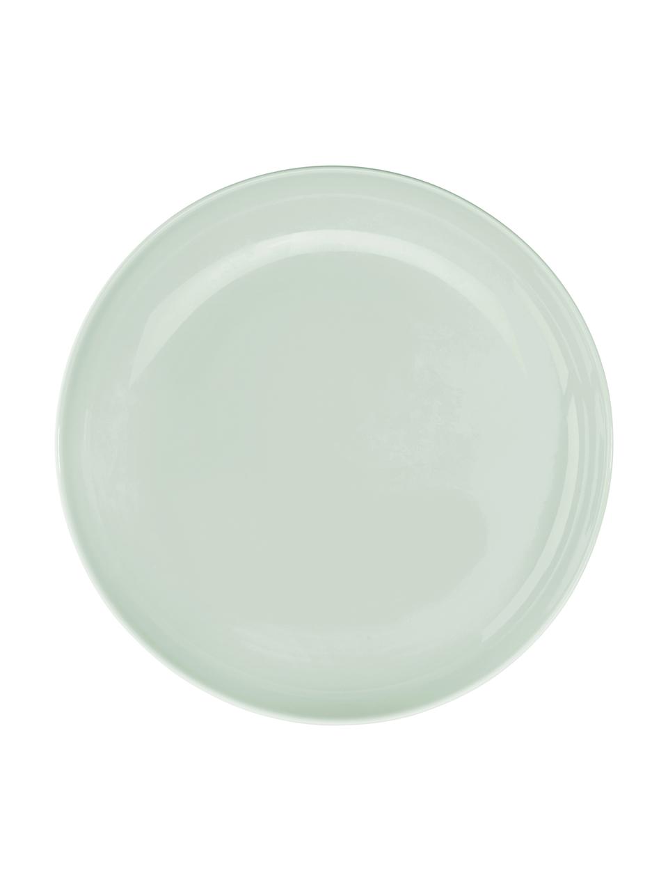 Porzellan-Frühstücksteller Kolibri in Mintgrün glänzend, 6 Stück, Porzellan, Mintgrün, Ø 21 cm