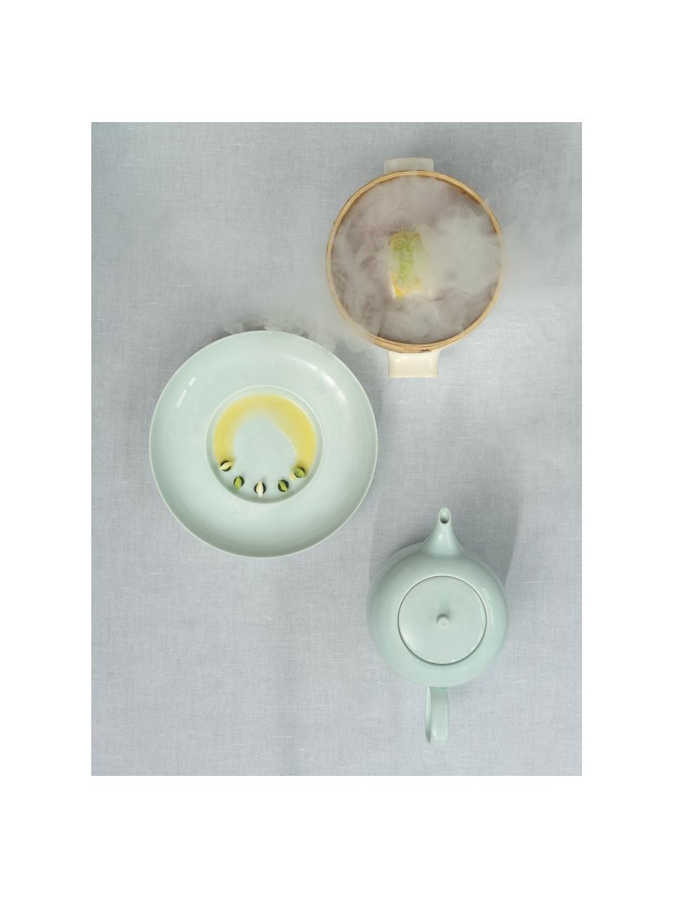 Porcelánový snídaňový talíř Kolibri, 6 ks, Mátově zelená