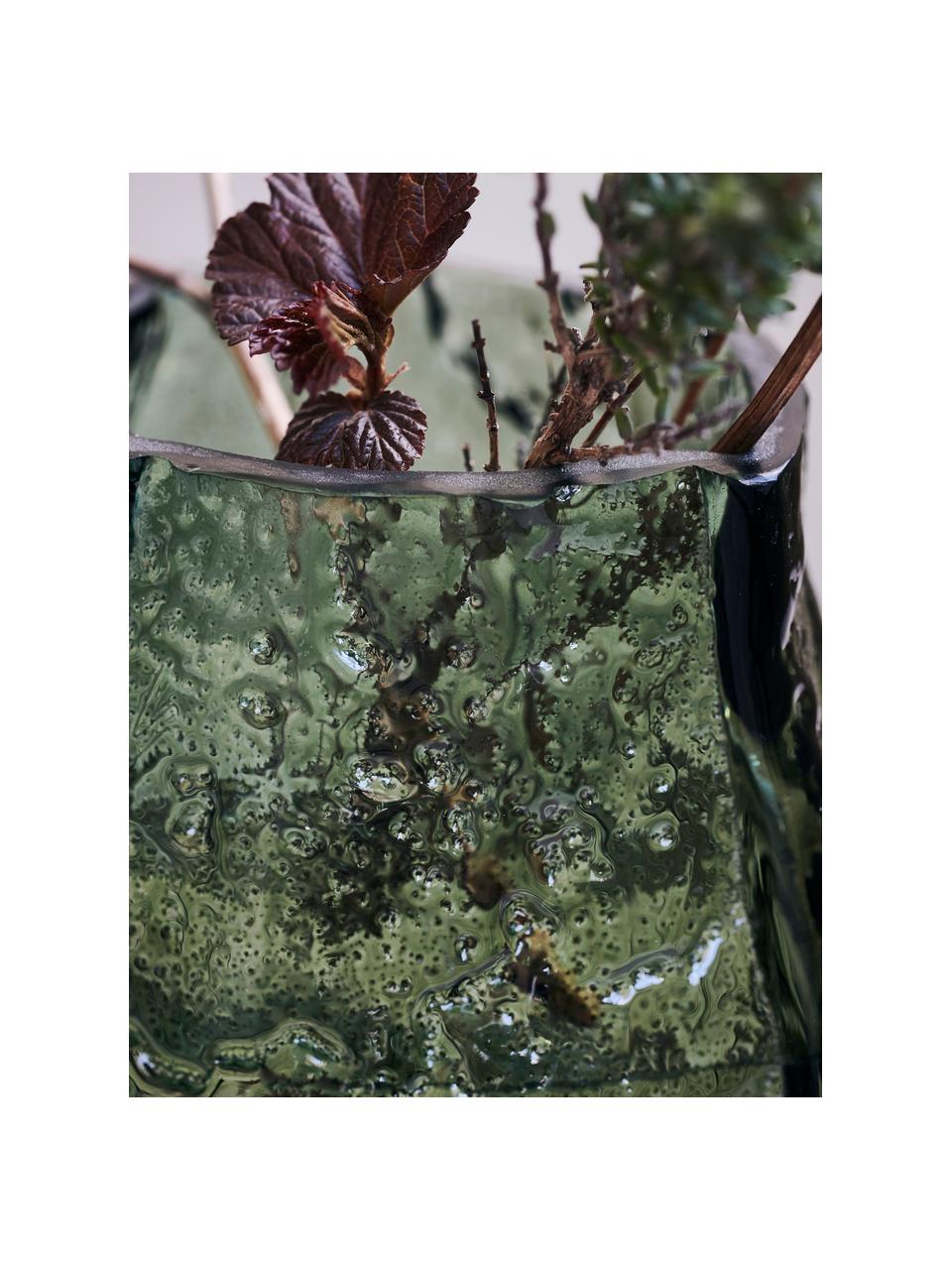 Malá skleněná váza Moun, Sklo, Zelená, Ø 9 cm, V 10 cm