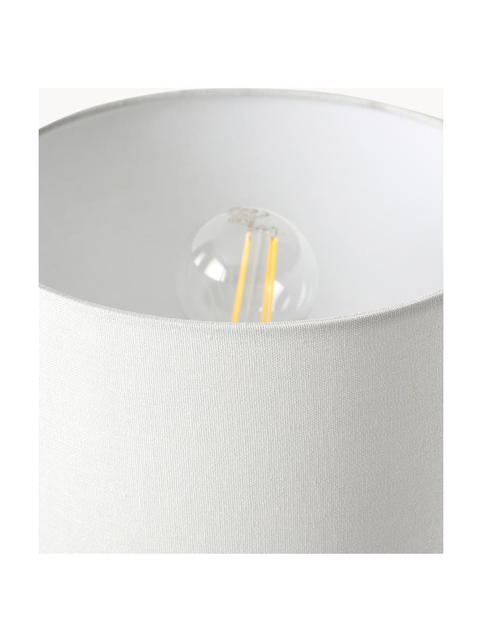 Lampada da comodino piccola con base in vetro Olyve, Paralume: 60 % lino, 40 % cotone, Base della lampada: vetro, Bianco, verde salvia, Ø 23 x Alt. 31 cm