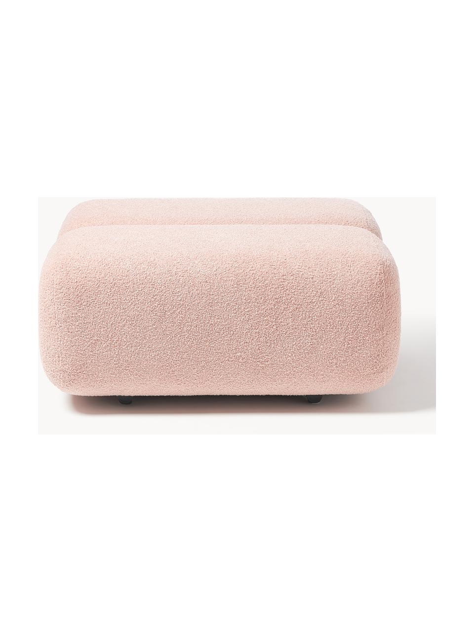 Tabouret en tissu bouclé Caterpillar, Peluche rose pâle, larg. 82 x haut. 39 cm