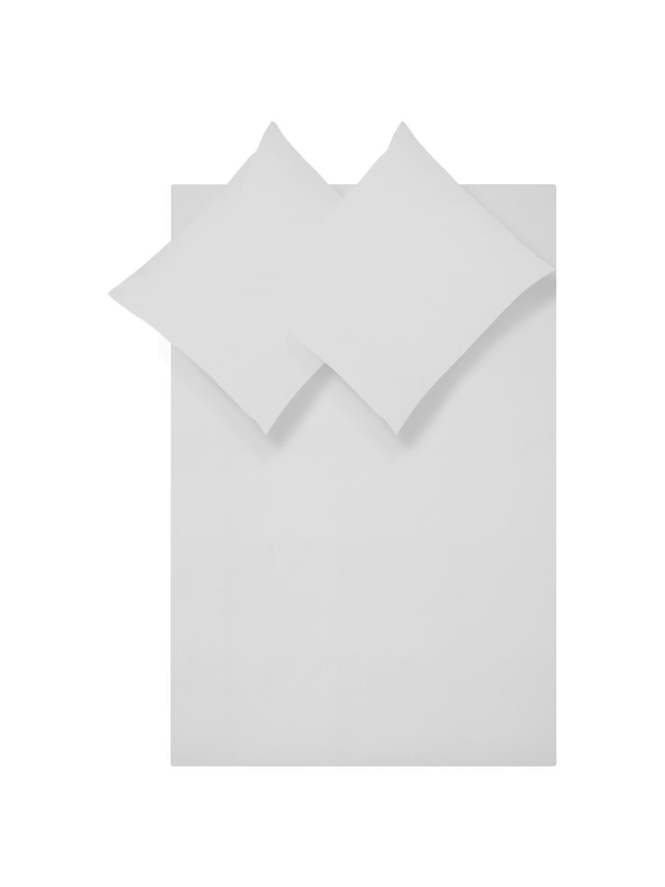 Perkal dekbedovertrek Elsie, Weeftechniek: perkal Draaddichtheid 200, Lichtgrijs, B 240 x L 220 cm, 3-delig